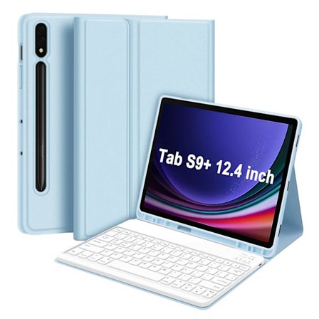 Tabletin näppäimistö ja suojakotelo - Värikäs langaton Bluetooth-näppäimistö taustavalaistuksella ja TPU-tabletin suojakotelo Galaxy Tab S9+/S9 Plus 