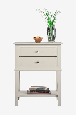 Dorel Home - Kaksilaatikkoinen sivupöytä Franklin - Harmaa - Pikkupöydät - - Homeroom