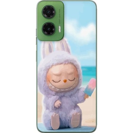 Motorola Moto G35 Gjennomsiktig deksel Labubu Pink Stemning