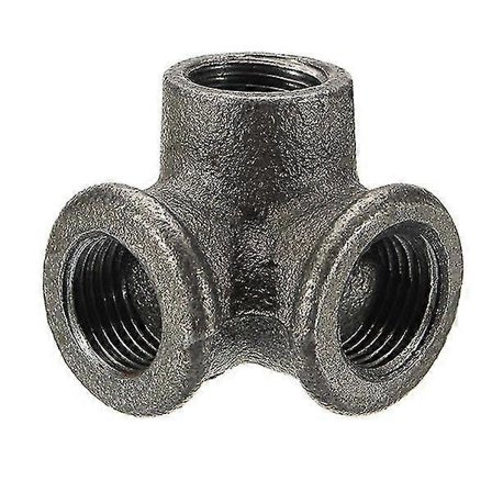 1/2" 3/4" 1" 3-vägs rörkopplingar formbart gjutjärn svart vinkel T-koppling hona