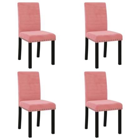 Vidaxl Matstolar 4 St Rosa Sammet Rosa