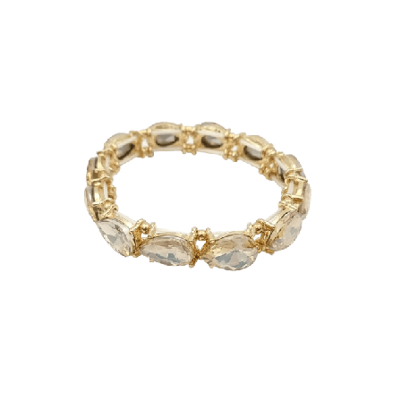 Complement Elastiskt Armband Med Ovala Stenar Dam Guld