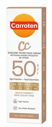 Carroten Suncare Tinted CC Face Cream SPF 50 50 ml, Skincare, Solcreme, Solcreme Til Ansigtet