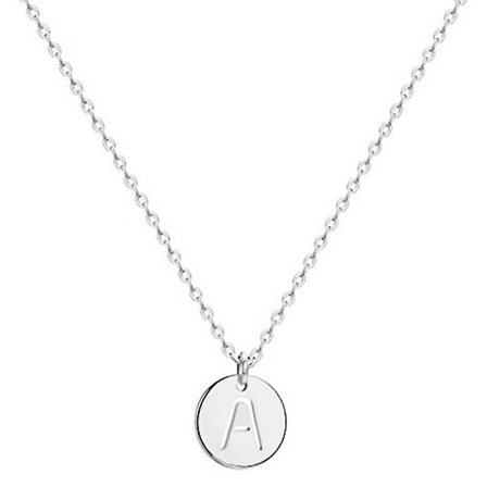 Enkel bokstav litet hänge halsband, ihåligt bokstavshalsband