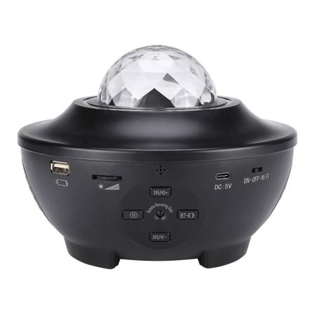 Stjerneprojektor, Galaxyprojektor, 4 i 1 med 21 lystilstande Nat Ocean Wave Projektor med musikafspiller Bluetooth-højttaler fjernbetjening