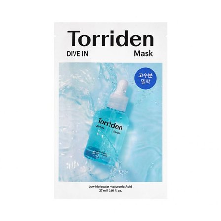 Torriden DIVE-IN Low molecule Hyaluronic acid Mask Pack 1 stk, Skincare, Masker, Fugtmasker
