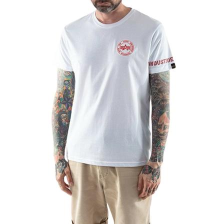 Alpha Industries, Koszulka Rbf Back Stripe 128534 09 Biały, Mężczyzna, Rozmiar: S
