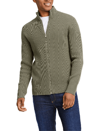 Lindbergh Knitted Zip Cardigan Knit Koftor & cardigans Herr Grön XXL