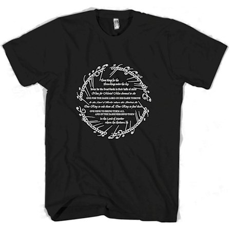 Sagan om ringen The One Ring Poem Män Svart Tee Shirt