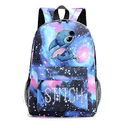 Stitch-reppu, musta tähtitaivas, suuri kapasiteetti, opiskelijareppu, vuorovesi star blue