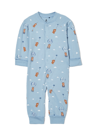 Åhléns Pyjamas med tryckknappar STORM Sovplagg Svart 68