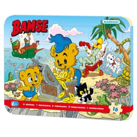 Rampussel I Trä 16 Bitar Bamse