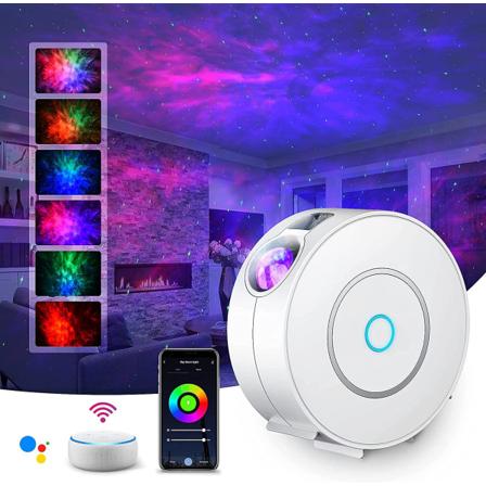 LED-tähtiprojektor (valkoinen), älykäs tähtitaivas yövalo Galaxy Pro