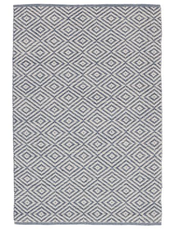 Kitchen Rug Solveig 140X200 Cotton Blue/White