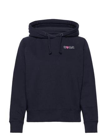 W. Heart Logo Hood Blue Svea