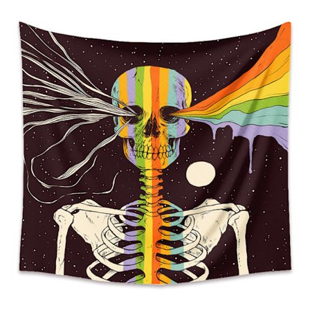 Dödskalletapet Tarot Skelett Väggbonad Stjärnhimmel Tapet Hippie