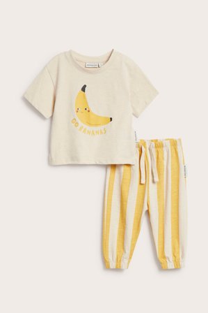 Kappahl | 2-częściowy komplet dla niemowląt, w banany Żółty 56 | Żółty