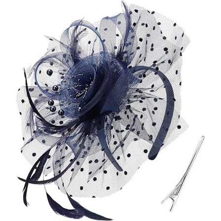 Hattu naisille Cocktail Tea Party Headwear Kukka Mesh Nauha Höyhenet Pääpanta