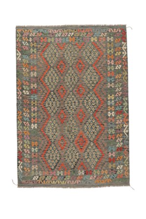 Tapis Kilim Afghan Old Style 204X293 Marron/Jaune Foncé (Laine, )