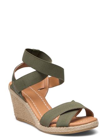 A4433 Sandal Med Hæl Espadrilles Kakigrønn Billi Bi*Betinget Tilbud