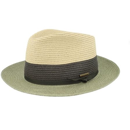 Stetson - Beige straw Hatt - Toyo Light Khaki/Olive/Natural Fedora Straw Hat @ Hatstore
