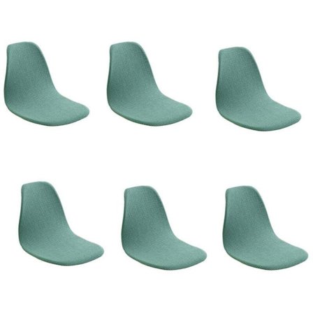 Sæt med 6 skandinaviske jacquard-stolbetræk, ensfarvede spisebordsstolbetræk, armløse stolbetræk til køkken, stue, kontor (grøn, 6 stk.)--