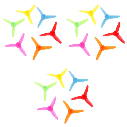 1/3/5 18 st Plast Färgglad 3 blad RC flygplansstativ Trefoil 1Set