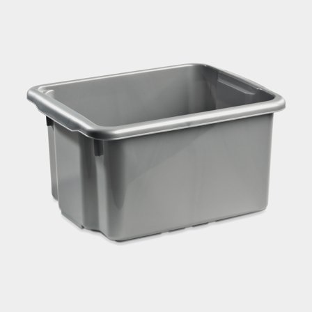 Caja de almacenamiento Nordiska Plast Nordic, plata, 410 x 330 x 225 mm, 23 litros