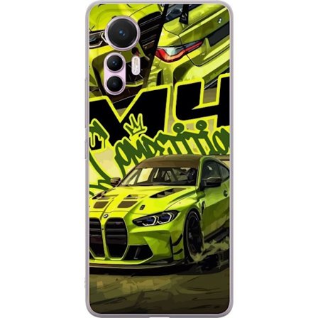 Kompatibel Mobilcover til Xiaomi 12 Lite Bluey-familien i glad tegnestil med blomsterbaggrund og legende farvepalet