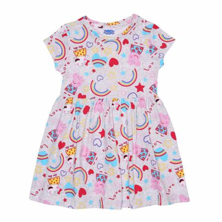 Greta Gris Girls Rainbow Dress 2-3 Years Grey Heather