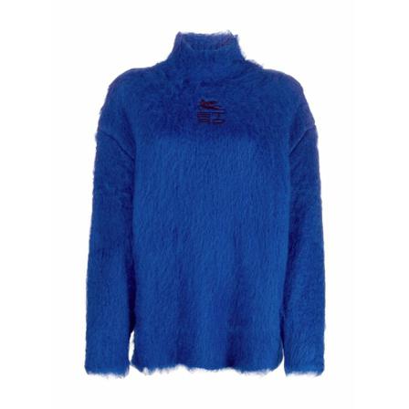 Etro, Turtleneck Blauw, Dames, Maat:XS