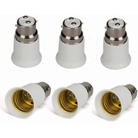 10 stk B22 til E27 Adapter Konverter Hvit