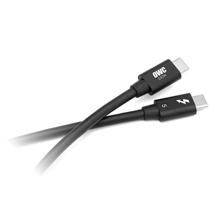 OWC 1m Thunderbolt 5 Certificeret USB-C kabel 120G 240W 8K60Hz Kompatibel med Thunderbolt 4, USB4 og USB-C, Sort