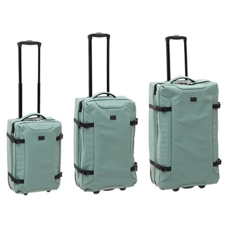 Bløde kufferter x3 med 2 hjul grønne
