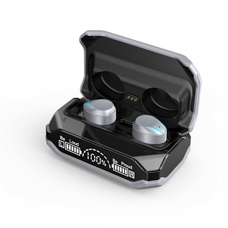 Silver Bluetooth 5.4 TWS Trådlösa In-Ear Hörlurar med Laddningsfodral, kompatibelt med APPLE, Samsung och Huawei