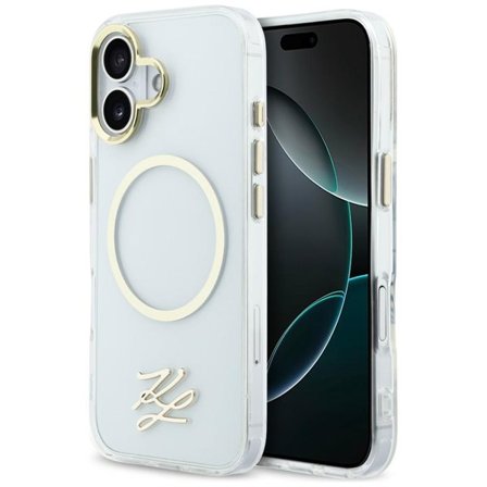 Karl Lagerfeld IML KL Script Logo MagSafe-fodral för iPhone 17 - Transparent