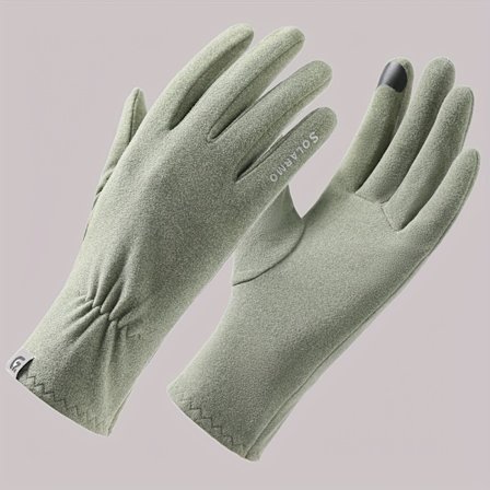 Et par tynne, varme fleecehansker for utendørssport for kvinner, én størrelse passer alle, egnet for aktiviteter som fotturer, camping