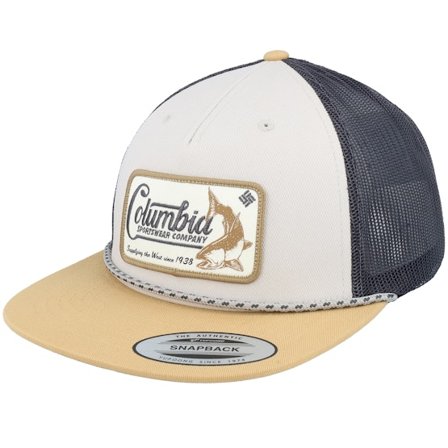 Columbia - Beige trucker Czapka Z Daszkiem - Flat Brim Dark Stone/Black Trucker @ Hatstore