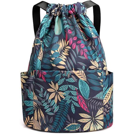 Dragsnöre Gym Väskor, Vattentät Simväska Dragsnöre Sim PE Väskor för Barn, Stor Resa Strand Skola Väska Sport Ryggsäckar för Shopping Yoga