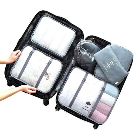 Sæt med pakposer, 6 dele - Grå