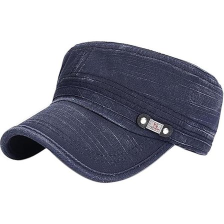 Unisex Cadet Armé Kasket Justerbar Flad Top Kasket Vasket Bomuld Militær Hat Baseball Kasket Navy