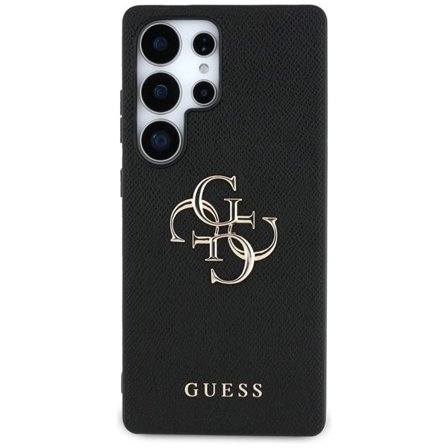 Guess Kotelo Samsung Galaxy S25 Ultra -puhelimelle 4G-logolla ja rakeisella viimeistelyllä - Svart