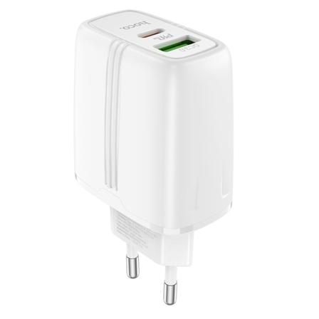 hoco. N11 Youneng kaksoisporttinen PD20W+QC3.0 laturi iPhone12:lle, eurooppalainen standardi