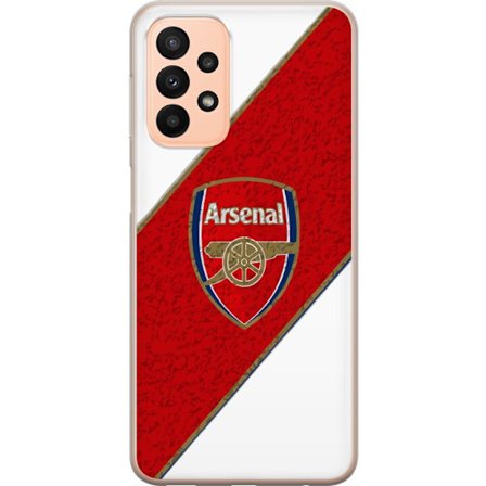 Kompatibelt Mobilskal till Samsung Samsung Galaxy A23 5G Moschino Toy teddybjörn med enkel tecknad design, brun björn med vit tröja och tydlig logo