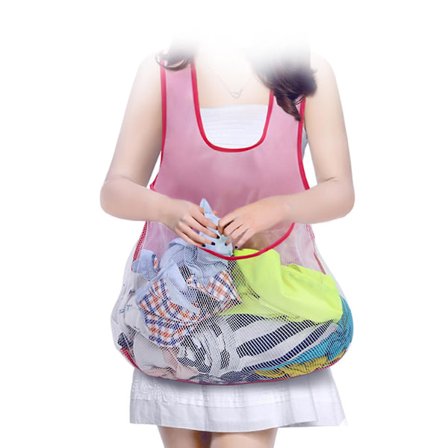 Tøj tørre forklæde, stor kapacitet vandtæt altan tøj tørre hagesmæk, husholdning bærbar ærmeløs vasketøj forklæder [L]