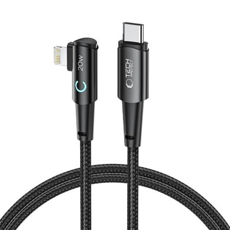 Tech-Protect UltraBoost L Cable Lightning (vinklet) / USB-C (lige) PD 20W 3A 1m - grå