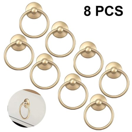8pcs Vintage Cabinet Ring Knobs Round Antique Drawer Pulls Handle