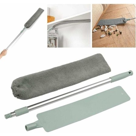 Støvningsbørste, justerbar teleskopstang, våde og tørre værktøjer, rengøring af husholdning og gulv, til bunden af sengen, sofa, garderobe-Fei Yu