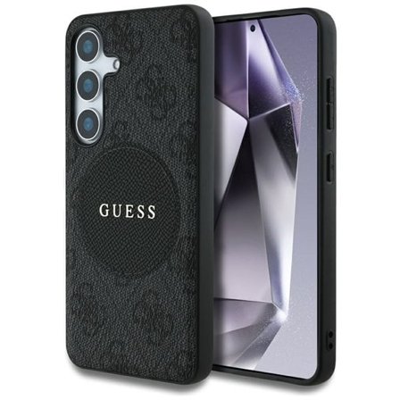 Guess 4G Round Patch Classic Logo MagSafe kotelo Samsung Galaxy S25 musta