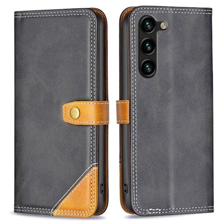 BINFEN to-farvet Samsung Galaxy S23 Plus læderetui - Sort